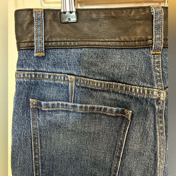 FRAME DENIM LEATHER BLOCK SYLVIE JEAN SIZE 27 STRAIGHT LEG HIGH RISE BUTTON FLY - Picture 7 of 14